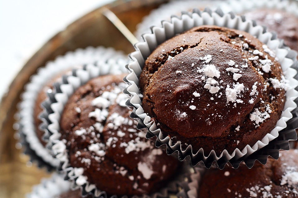Muffin con cioccolato e pere